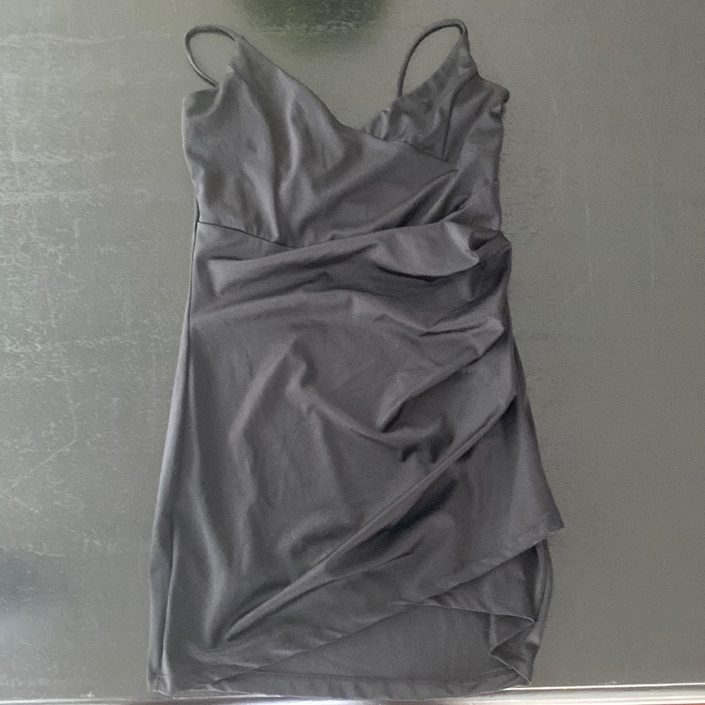 NEVER WORN, black tight mini dress, size medium